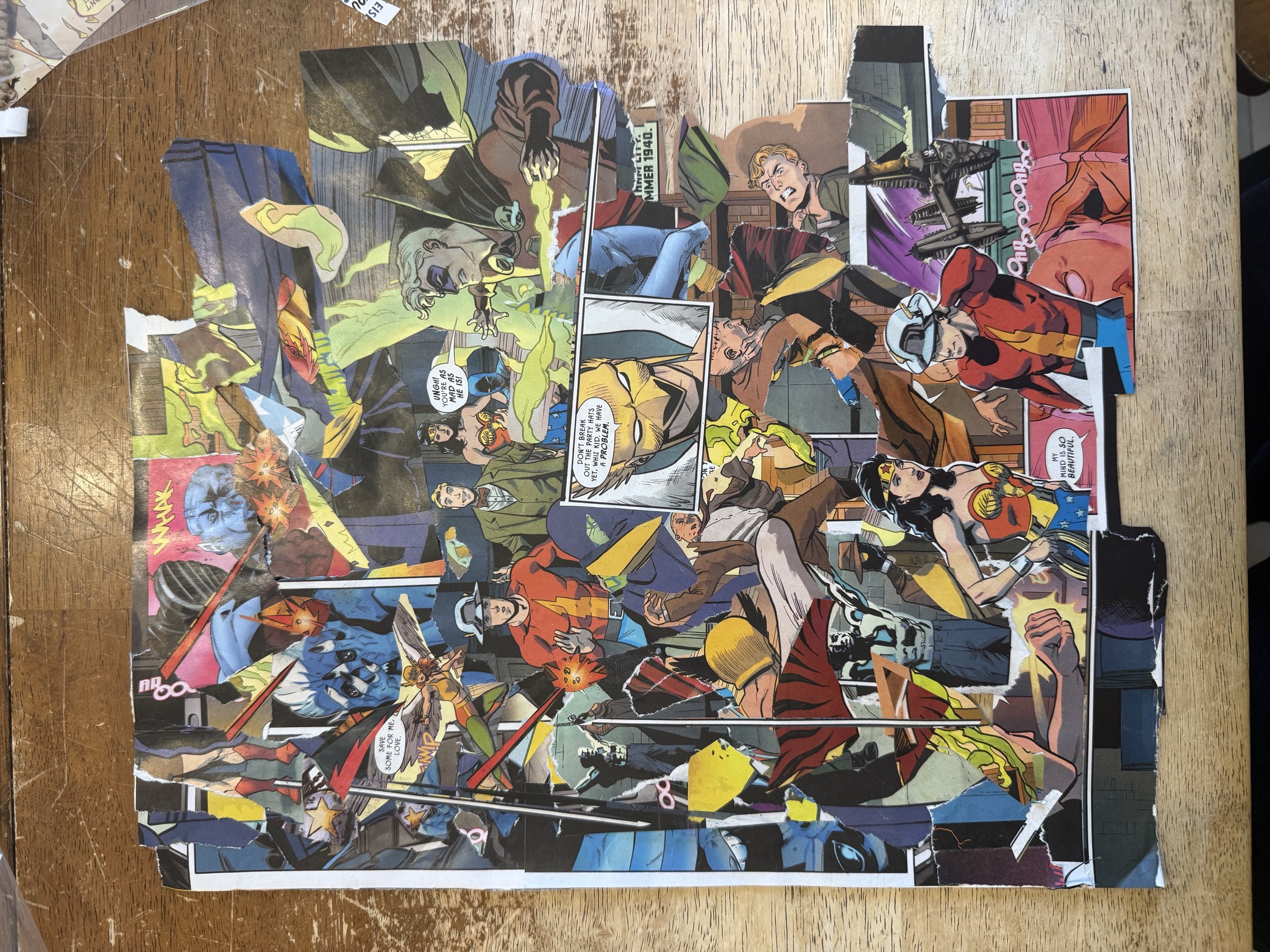 Primary full-frame view of the JSA collage in unfinished state.