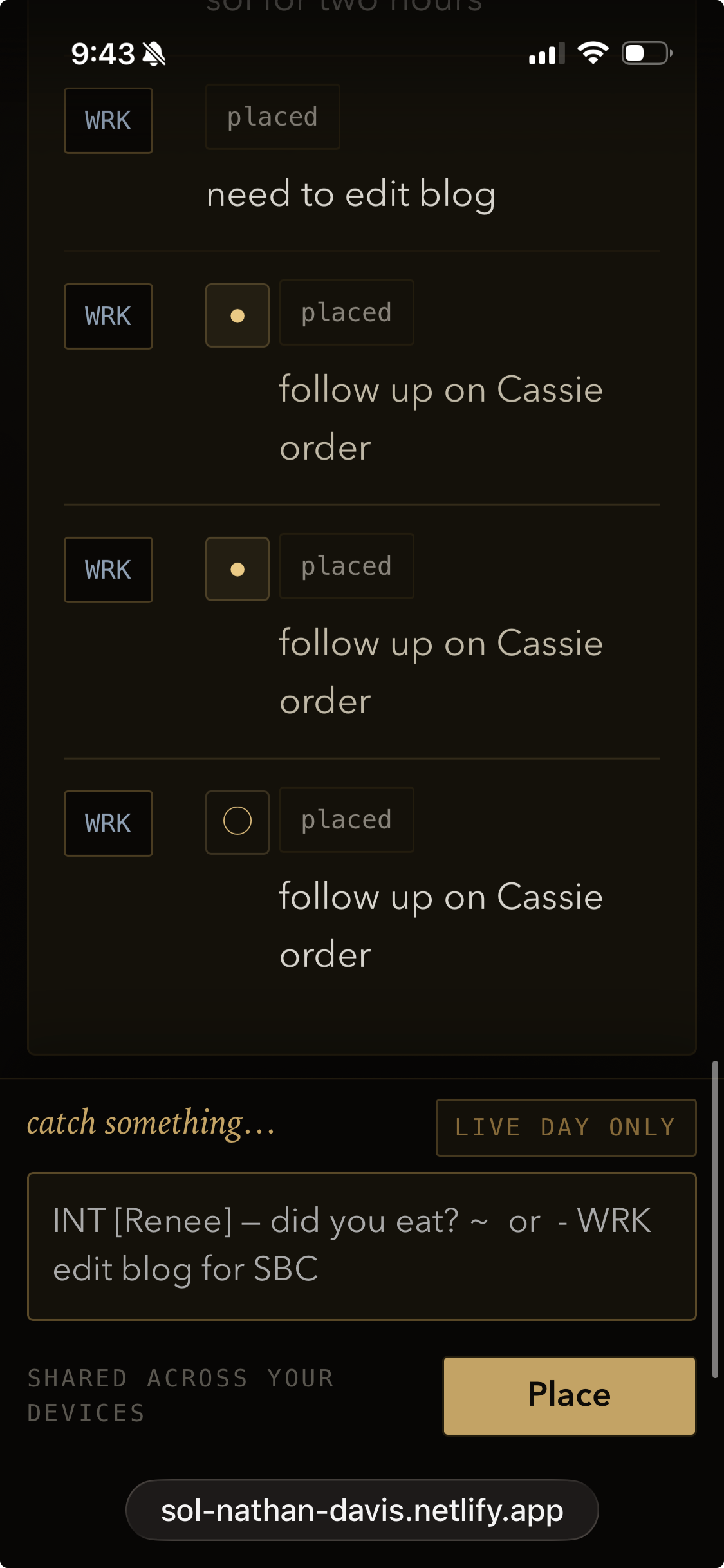 SOL line-level record